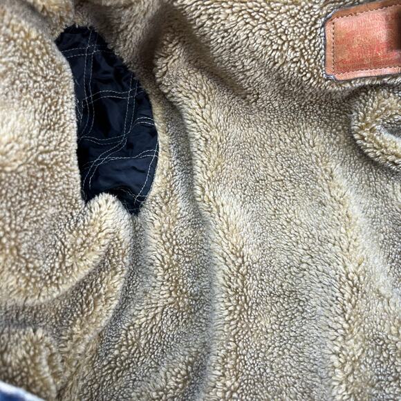 Levi's XX Jacket Women's M Blue Sherpa Lined Denim Jacket Band Collar Vintage - Picture 8 of 11